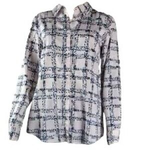 Karl Lagerfeld Paris Button Up Blouse Size‎ XL Light Pink/Navy